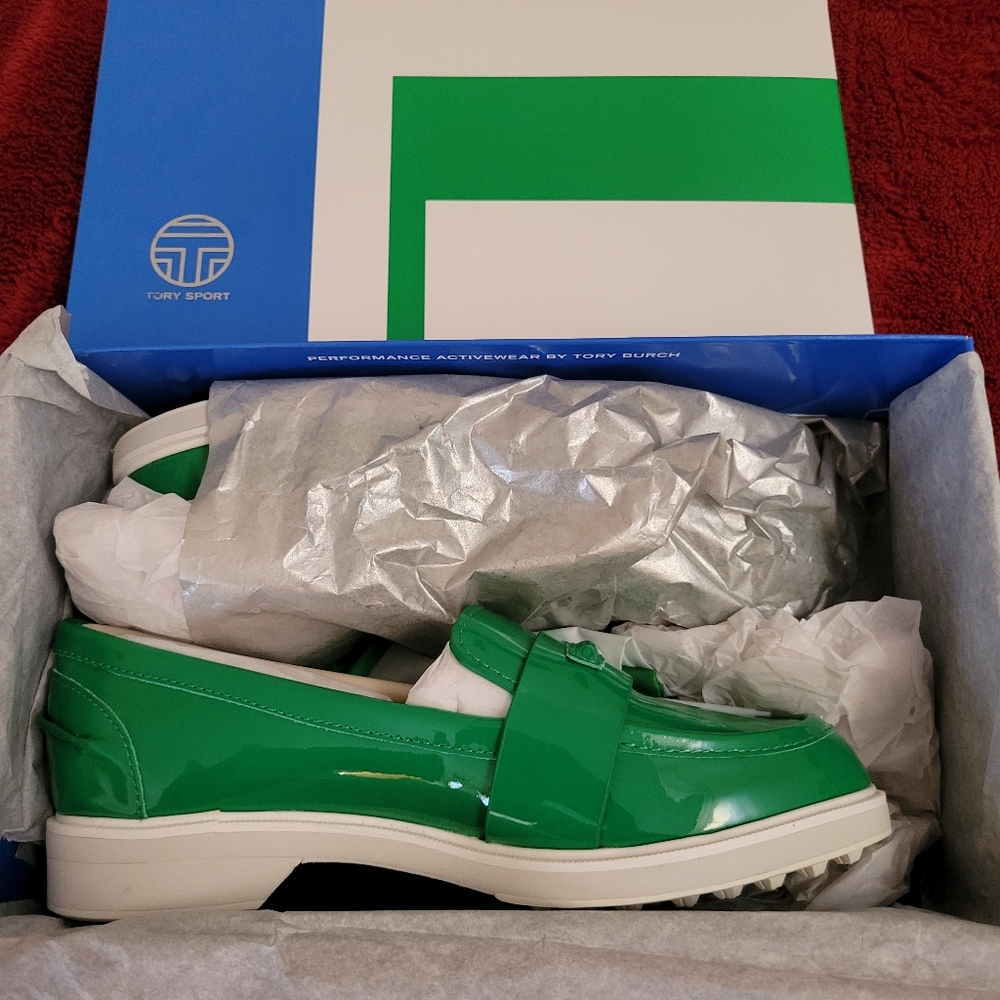 Tory Sport Court Green Pocket Tee Loafer size 7